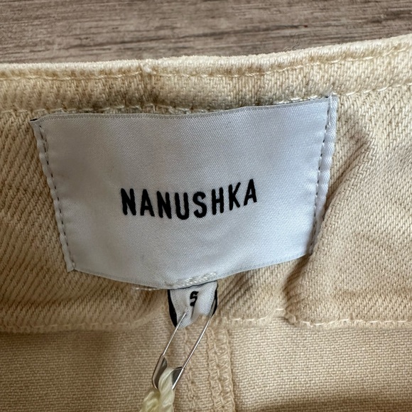 NWT Nanushka Amita Cream Button-Accent Mini Skirt - Picture 5 of 6